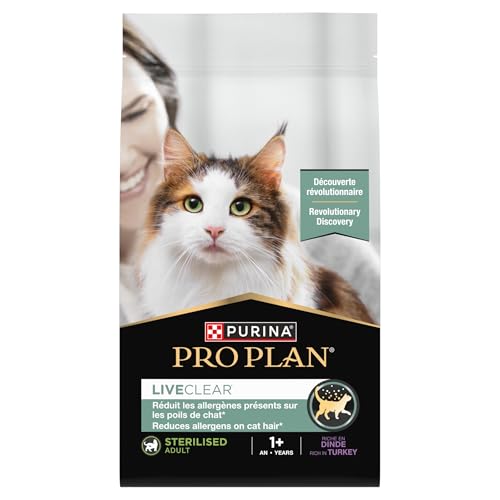 PURINA PRO PLAN | Liveclear | Chat Adulte | Stérilisé | Croquettes Riches En Dinde | Réduit activement les allergènes présents dans les poils de chat |...