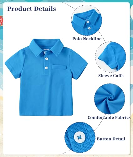 Image of Volunboy Baby Boy Summer Clothes Short Sleeve Polo Shirts Shorts Set Pique Beach Outfits