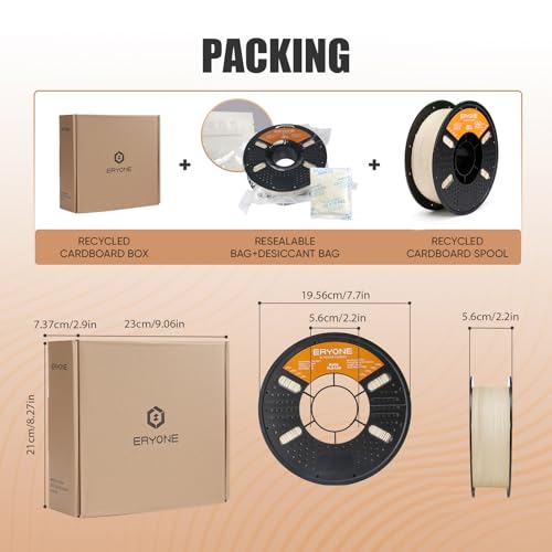 Image of ERYONE Matte PLA Lite 3D Printer Filament 1.75 + /- 0.03mm, Matte Filament 1KG(2.2LBS) Spool, Khaki