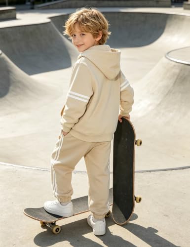 Image of Toddler Boy Clothes Long Sleeve Colorblock Hoodie Sweatsuits Tops and Pants 2Pcs Winter Outfits Boys Fall Clothes