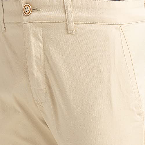 Image of Parx Men's Cotton Blend Solid Pattern Low Rise Tapered Fit Flat Front Casual Trouser