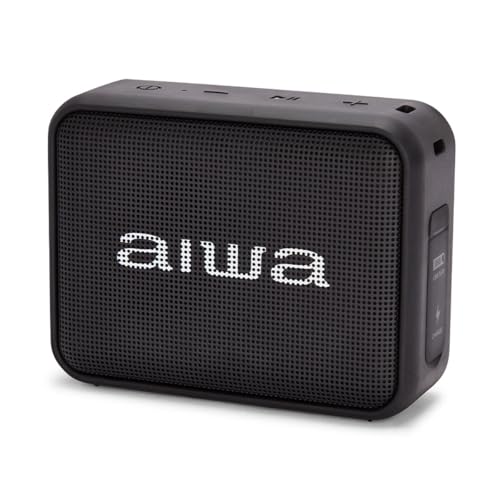 Aiwa BS-200BK: Altavoz Inalámbrico Portátil Bluetooth, True Wireless Stereo, Impermeable, Color Negro