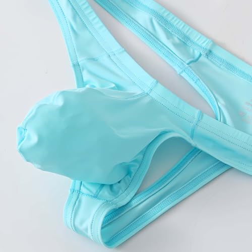 men's sexy ice silk thong, lightweight and breathable, soft and comfortable, black/gray/sky blue 32