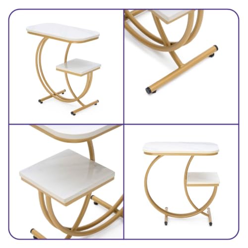 Image of Wakefit Curran Metal Side Table-Alaska White