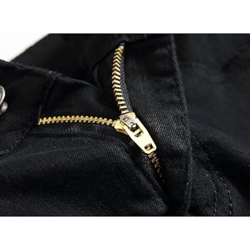 Men's Ripped Skinny Stretch Jeans Vintage Distressed Straight Leg Denim Pants Regular Fit Destroyed Jean Trousers4