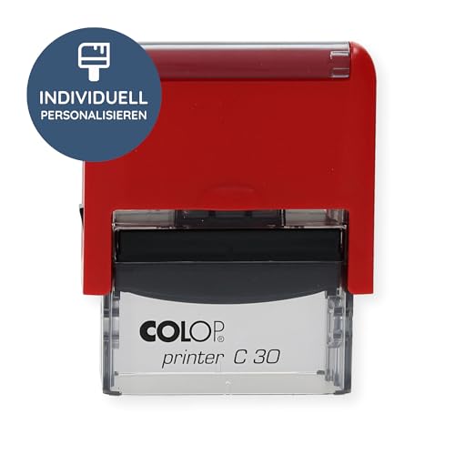 stempel-fabrik – Colop Printer C30 Custom Stempel mit Wunschtext personalisieren – Selbstfärbestempel als Namensstempel, Adressstempel, Firmenstempel & Co zu verwenden (47x18 mm | 5 Zeilen | Blau)