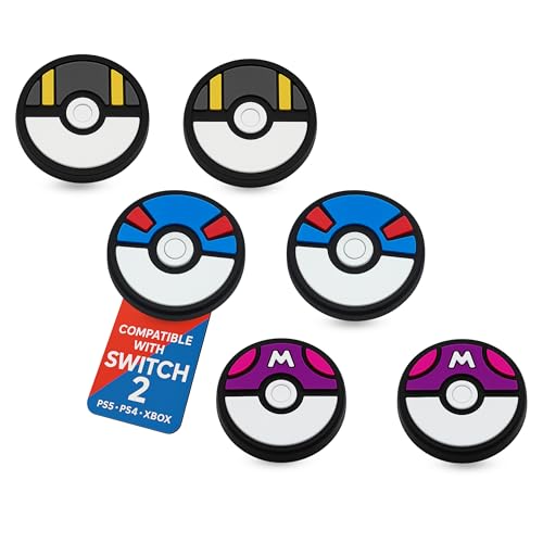 MatoSan® 6X Thumbstick Kappen – Zubehör für Switch 2 – Ergonomische Joystick Grip Caps für besseren Halt & Präzision – Gaming Daumenkappen für Controller (Version 3)