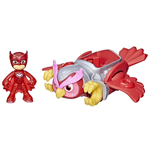 PJ Masks Animal Power Owlette Animal Rider Deluxe Vehicle Preschool Toy, Eagle Owl Toy with Owlette Action Figure, Ages 3 and Up