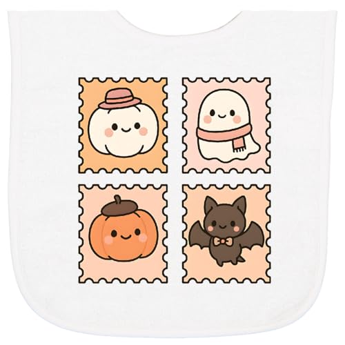 inktastic Halloween Bat Ghost Pumpkin Cat Stamps Baby Terry Cloth Bib