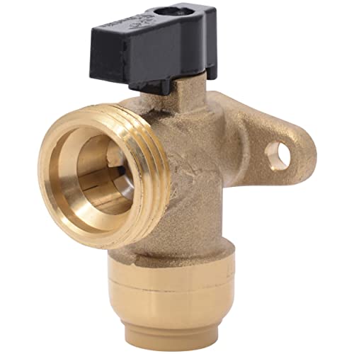 SharkBite 1/2 Inch x 3/4 Inch MHT Washing Machine Angle Valve, Push To Connect Brass Plumbing Fitting, PEX Pipe, Copper, CPVC, PE-RT, HDPE, 25560LF #1