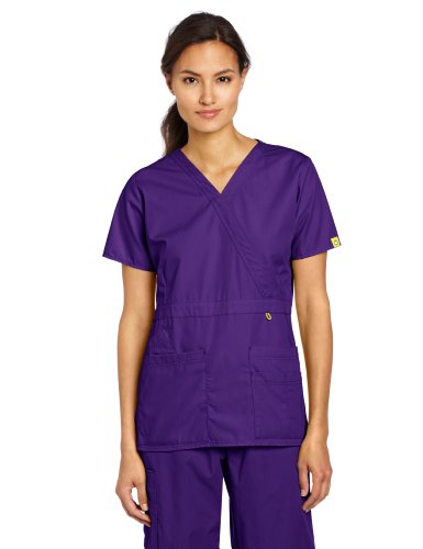 WonderWink womens Scrubs Golf Top,Grape,Medium