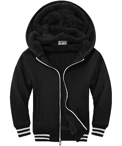 Image of SWISSWELL Unisex Boys Girls Fleece Hoodie Sherpa Lined Jacket Zip Up Hooded Sweatshirt Winter Outerwear for Kids