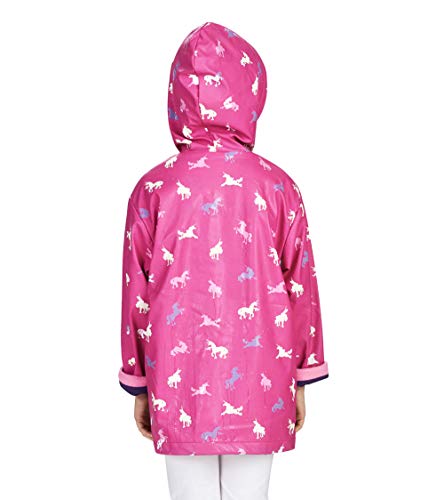Hatley Girls' Little Printed Raincoats, Colour Changing Unicorn Silhouettes, 3 Years - Thumbnail 4