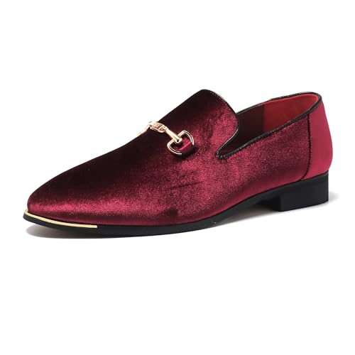 FLQL Men's Luxury Velvet Penny Loafer Shoes