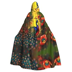 Peacock Flowers Unisex Hooded Cape,...
