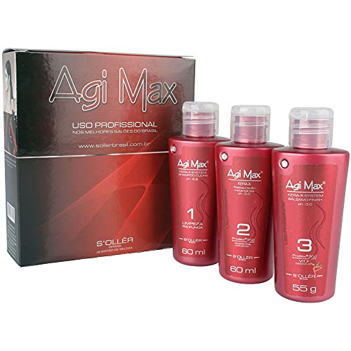 Agi Max Brazilian Keratin Hair Treatment Kit 60ml - 3 Steps - The Best Straightening! by Solleir
