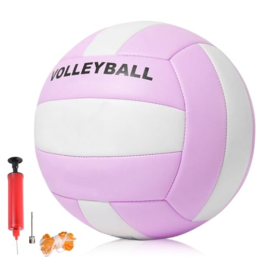 WANDGU Voleibol de voleibol de playa: voleibol de playa suave al tacto con bomba de mano, resistente al agua, voleibol deportivo, tamaño oficial 5, para interiores y exteriores, voleibol para playa y
