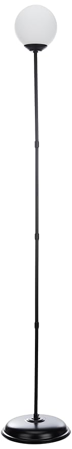 Tucasa Metal Floor Lamp (Foldable) - Stylish Standing Lamp for Living Room and Bedroom - Modern Home Decor Item with Glass Shade - Ideal Corner Lamp and Night Light