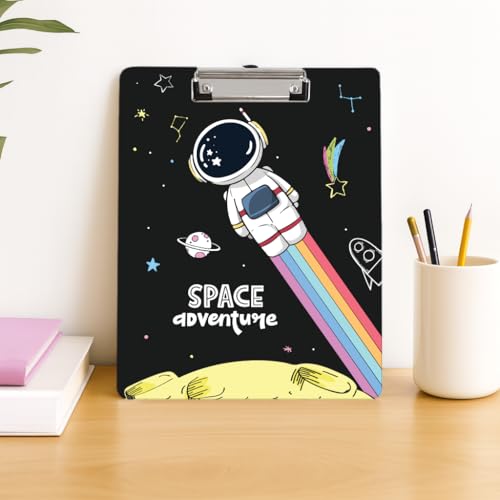 Image of Clipboard Drawing, Writing, Exam Board with Clip (Size - 24x36 cm) Sturdy, Lightweight for Office, School, College - Space Adventure