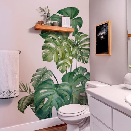 Vinilo decorativo de pared 3D hojas Monstera 30x90 cm miniatura 6