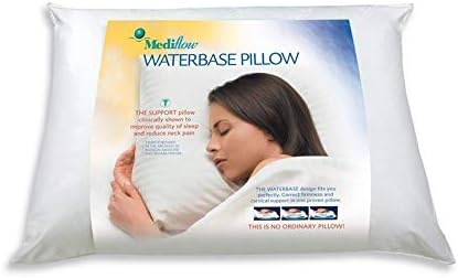 Mediflow : The first & original water pillow, clinically proven to reduce neck pain. Therapeutic, ideal for those who suffer from sleep trouble and whiplash, Single, White (Renewed)
