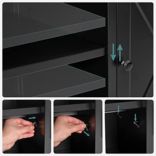 SONGMICS Mobile TV, Mobile Porta TV, con 2 Ante, 6...