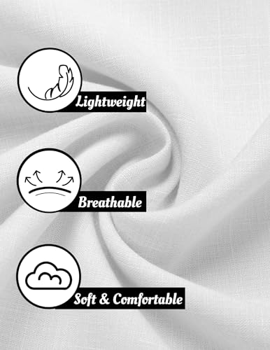 Image of COOFANDY Men's Linen Shirts Short Sleeve Casual Shirts Button Down Shirt for Men Beach Summer Wedding Shirt