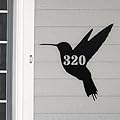 Personalized Hummingbird Address Sign, Custom House Number Metal Wall Art, Door Plate, Address Plaque, Hummingbird for Home, Outdoor Yard Patio Decor, Monogram Metal Sign, Gift for Bird Lovers