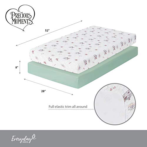 image for Precious Moments Noah’s Ark Fitted Crib Sheet 2 Pack for Baby Boy by