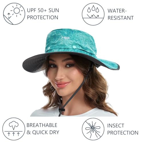 Image of BASSDASH UPF 50+ Mosquito Sun Hat with Hidden Head Net and Neck Flap for Men Women Outdoor Fishing Hiking Camping