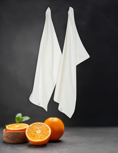 Image of Cloth for Cooking | Cotton Hand Towel for Drying Dishes | 17x28 cm Tea Towels | Highly Absorbent for Cleaning & Quick Drying of Plates| Kitchen Towel (Set of 2 Pieces), KTKT008