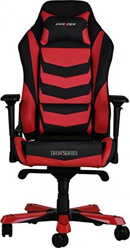 DXRacer Iron IS166 Gaming-Stuhl in Rot mit verstellbaren Armlehnen