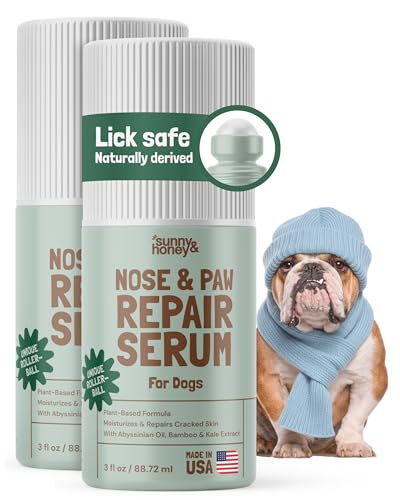 Sunny & Honey Dog Paw Balm - Lick-Safe Paw Wax for Dogs, Moisturizing Dry Pads and Cracked Noses (3oz, 2-pc)