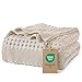 PHF Cotton Waffle Weave Blanket for All Season Home Decoration Cozy Soft Comfort Queen Size Khaki