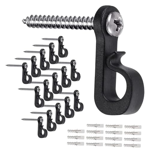 BESTonZON 1 Box Outdoor String Light Hanger Hooks Hooks with Screws Expansion Tubes for Easy Installation of Party Lights Wind Chimes and Plant Pots