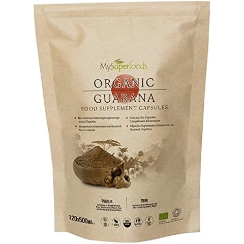 Guarana Capsules | Organic | 1000mg per Serving | 120 Capsules | Natural Wholefood Source of Caffeine | MySuperfoods Cover