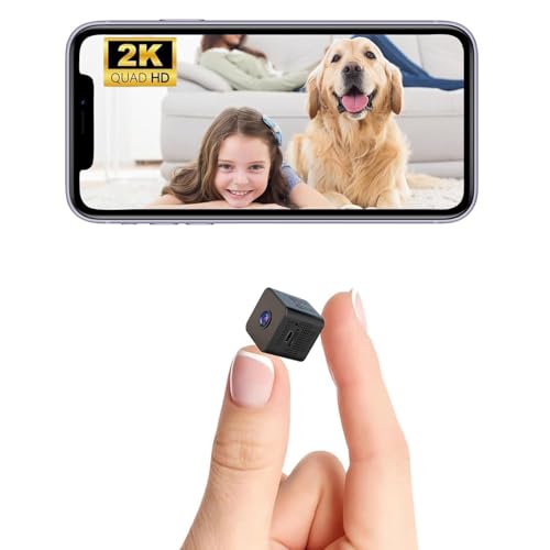X W EI UNION 2K Mini Spy Cam Hidden Camera for Home Security Small Nanny Cam with Phone App WiFi Remote Monitor Room Video Recorder, Night Vision, Motion Detection