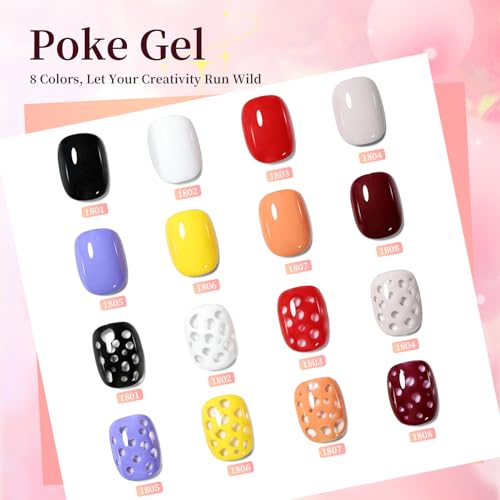 Set de Esmaltes Gel Poke 8 Colores con Base y Top Coat miniatura 5