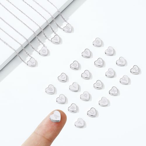 TINGN Heart Initial Necklaces for Girls, 14K White Gold Filled Heart Pendant Letter Necklace Tiny Initial Heart Necklaces for Women Teen Girls Gifts Jewelry Dainty Initial Necklaces for Girls Gifts - Image 7