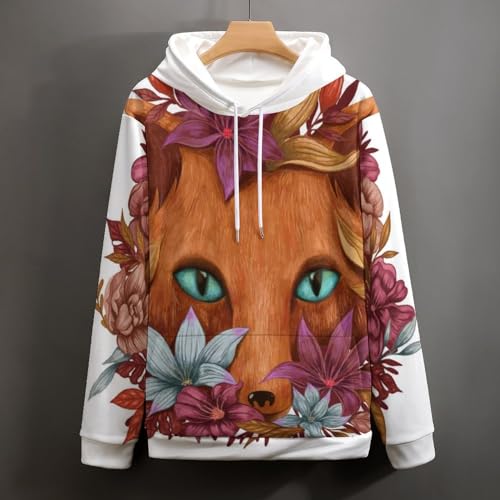 Sweat à Capuche Fleur de Renard - Pull Confortable pour Vos Sorties et Week-ends S