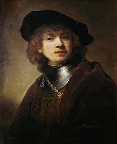 Tableau Autoportrait au Gorgerin Rembrandt Peinture Impression d'Art Murale 60x90cm