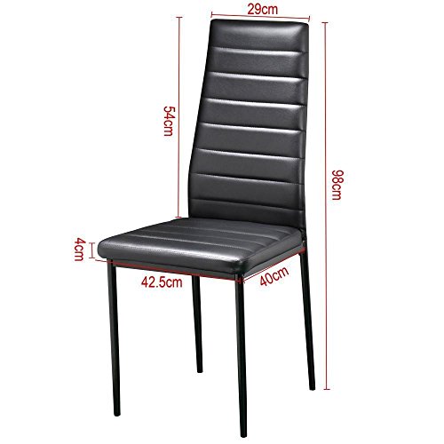 Ids Online Dining Side Chair With Foot Pad Black Modern Style Pu Leather #TOP2