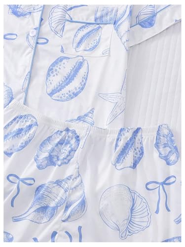 Image of Verdusa Pajamas For Women Set 2 Piece Summer Pajama Sets Cute Pjs Lounge Matching Button Shirt with Shorts