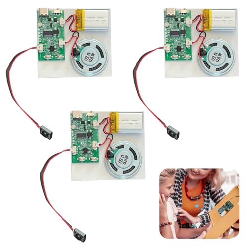 USB Soundmodul Bespielbar MP3 mit Lautsprecher, 3 Stück Musik Sprachaufzeichnungsmodul, Recordable Voice Module mit Aufladbarer Akku & Kabel für DIY Karten Spielwaren Geschenke USB Soundmodul Bespielbar MP3 mit Lautsprecher, 3 Stück Musik Sprachaufzeichnungsmodul, Recordable Voice Module mit Aufladbarer Akku & Kabel für DIY Karten Spielwaren Geschenke