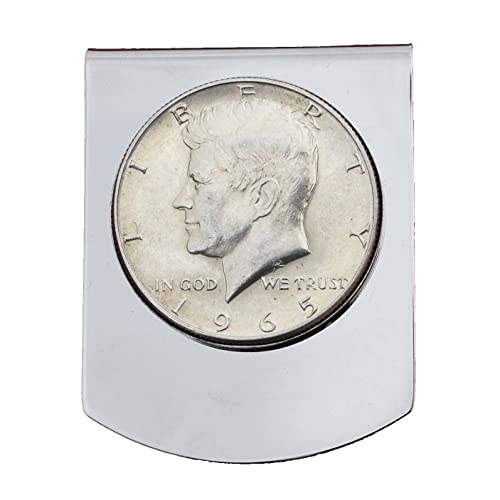 US 1965 Kennedy Half Dollar Stainless Steel Large Money Clip NEW - Wide Design