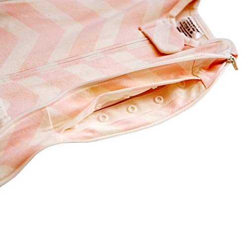 Image of Woombie Grow with Me Baby Swaddle, Convertible Swaddle Fits Babies 0-9 Months, Expands to Wearable Blanket for Babies up to 18 Months, Dreamy Pink Chevron
