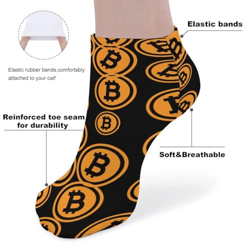 Bitcoin 5 Pair Low Cut Socks No Show Non Slip Sports Ankle Sock for Men Women3