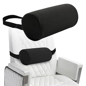 CharmBurst Lordosenstütze Auto & Stuhl, Lendenkissen Rückenkissen Kurz, Orthopädisches Lordosekissen Mit Bezug & Gurt, Bandscheibenwürfel Rückenstütze 28x11cm (Schwarz)