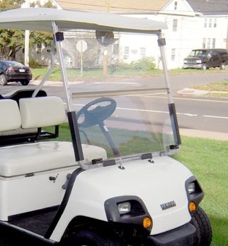 Fits Yamaha G14 G16 G19 Clear Fold Down Impact Resistant Windshield Fits Yamaha G14-19 Golf Cart INSTALLS & UNINSTALLS IN MINUTES!