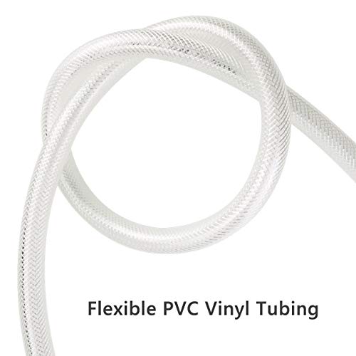 3834 id x 25 ft high pressure braided clear pvc vinyl tubing flexible vinyl tube heavy duty reinforced hose tubing bpa free and non toxic